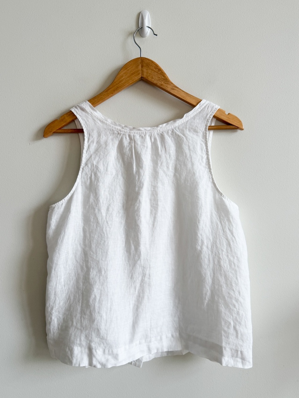 New! ALEX MILL • Sydney Linen Top in White - Picture 8 of 13